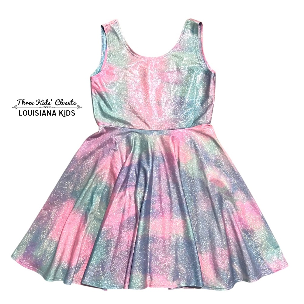 Fi & Me 10Y Tie Dye Shimmer Twirl Dress